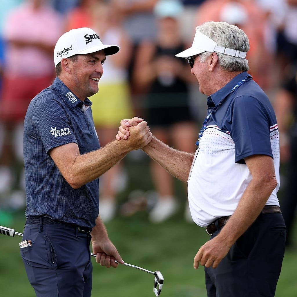 Keegan Bradley with his dad at BMW championship